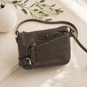 Rosetti Pebble Faux-Leather Taupe Crossbody Bag
